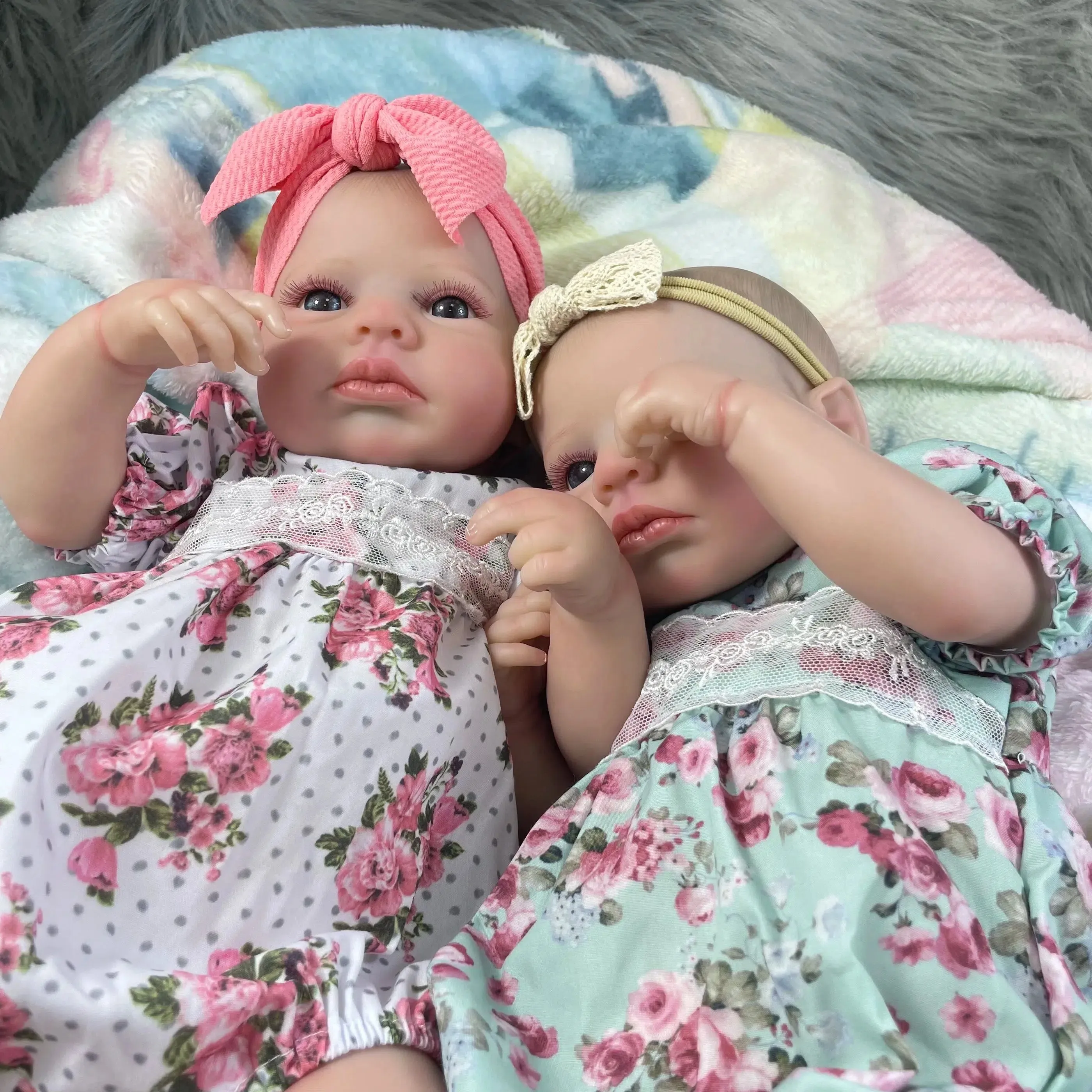 20 Inch Awake Twins Girls Reborn Dolls