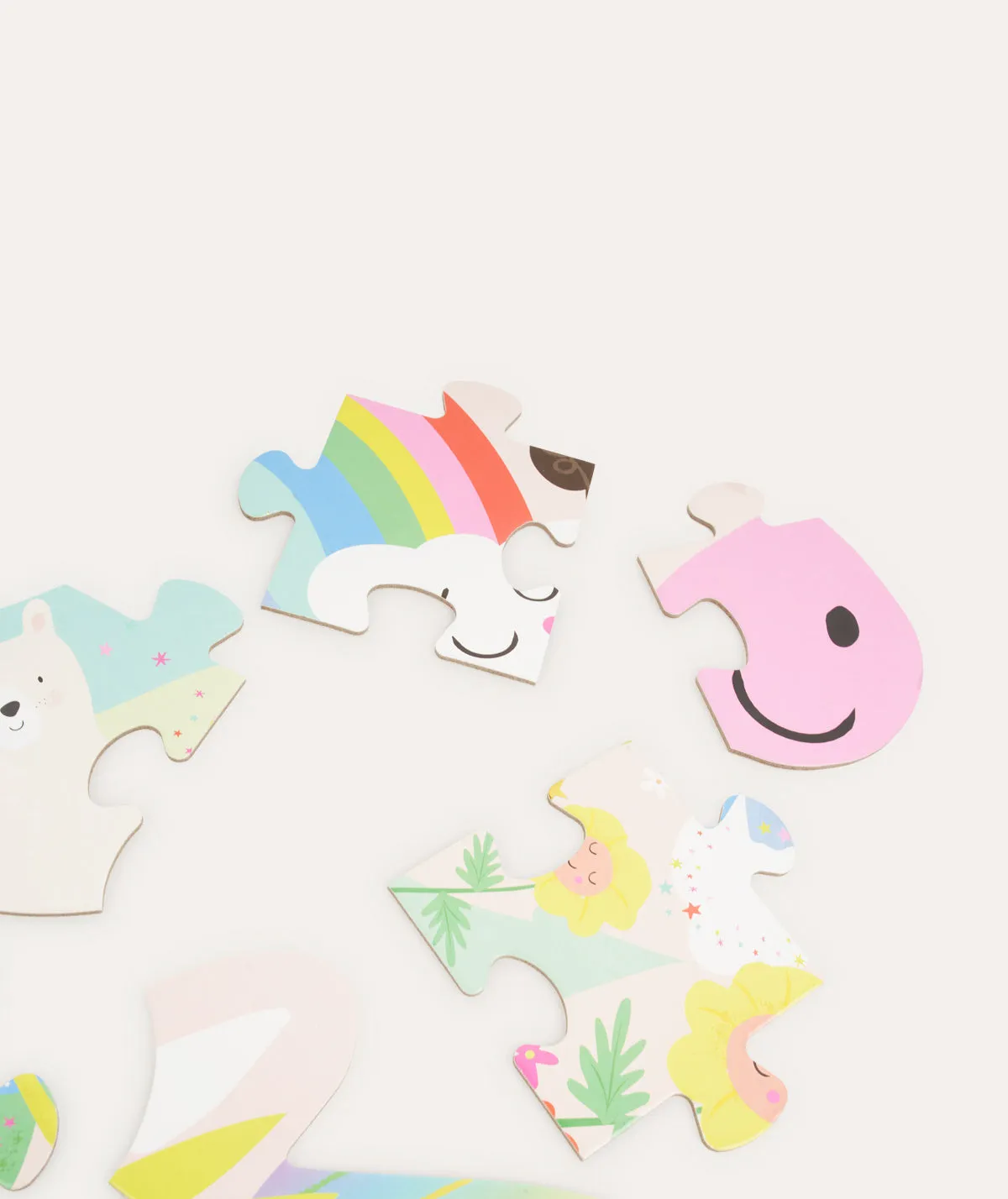 40 Piece Rainbow Unicorn shaped Jigsaw - Multi