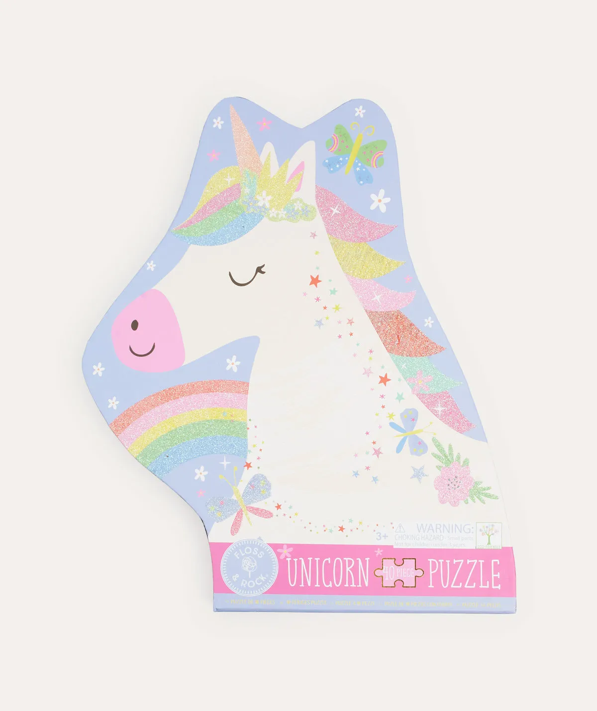 40 Piece Rainbow Unicorn shaped Jigsaw - Multi