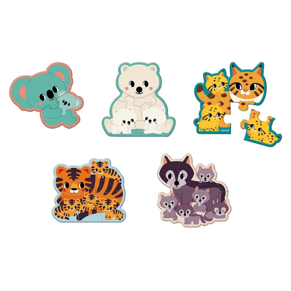 5 Animal Progressive Difficulty Puzzles