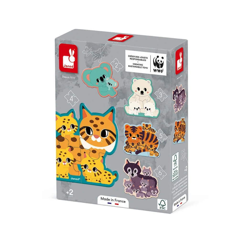 5 Animal Progressive Difficulty Puzzles