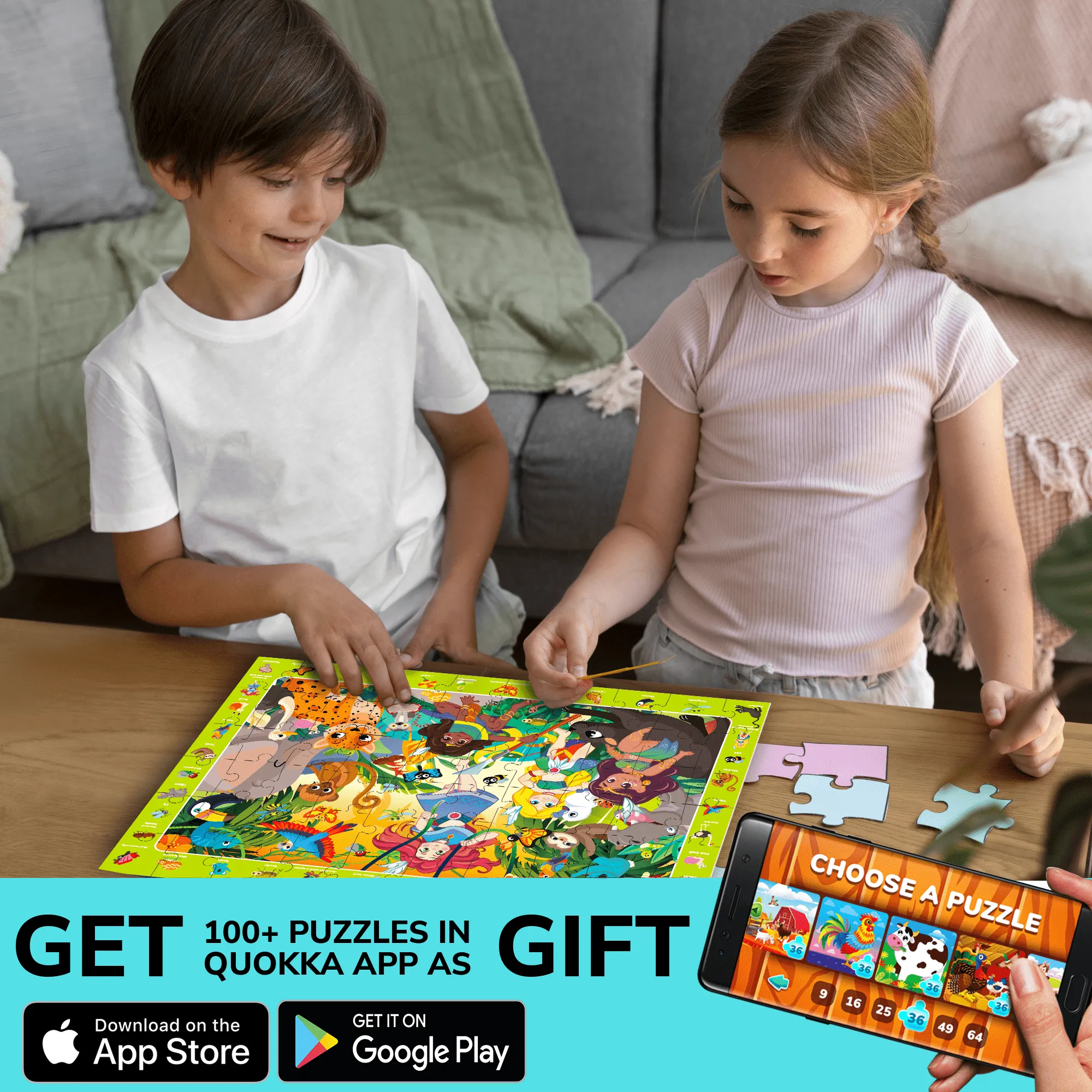 60 Pcs Puzzles for Kids | Unicorns, Amazonians