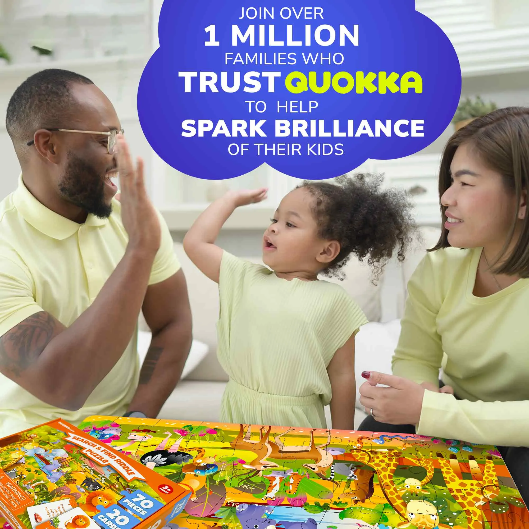 70 Pcs Search and Find Riddle Puzzles with Cards for Kids | Africa