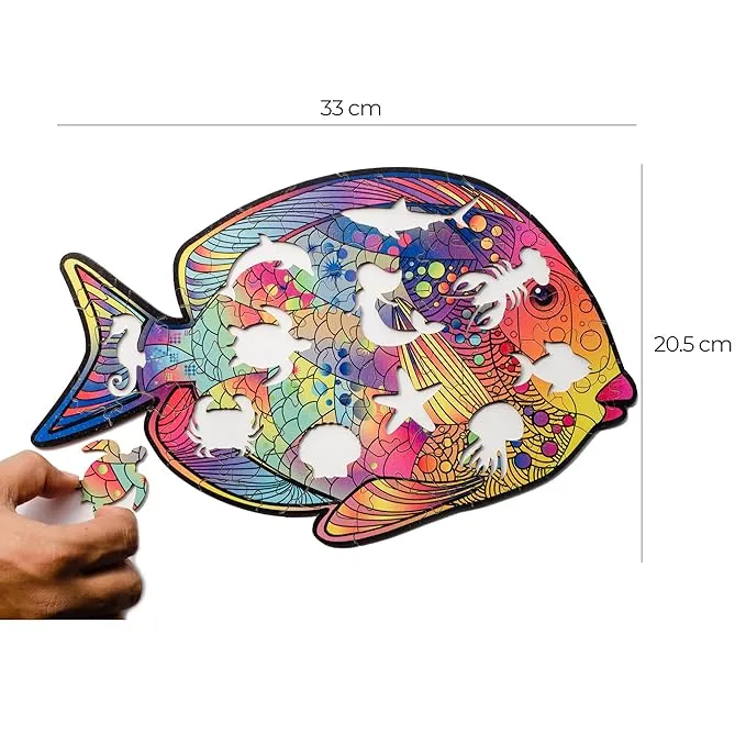 91 Knots Fish Theme 84 Pieces Wooden Puzzle Games for Kids | Animal Puzzles for Kids | Wooden Puzzle for Kids 6  | Board Games for Kids