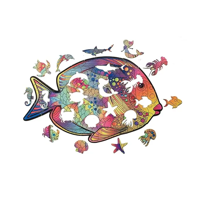 91 Knots Fish Theme 84 Pieces Wooden Puzzle Games for Kids | Animal Puzzles for Kids | Wooden Puzzle for Kids 6  | Board Games for Kids