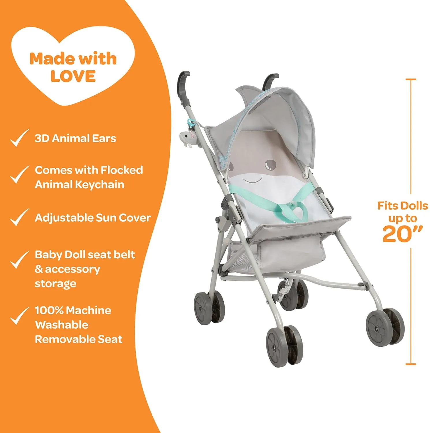 Adora Be Bright Baby Doll Stroller - Shark