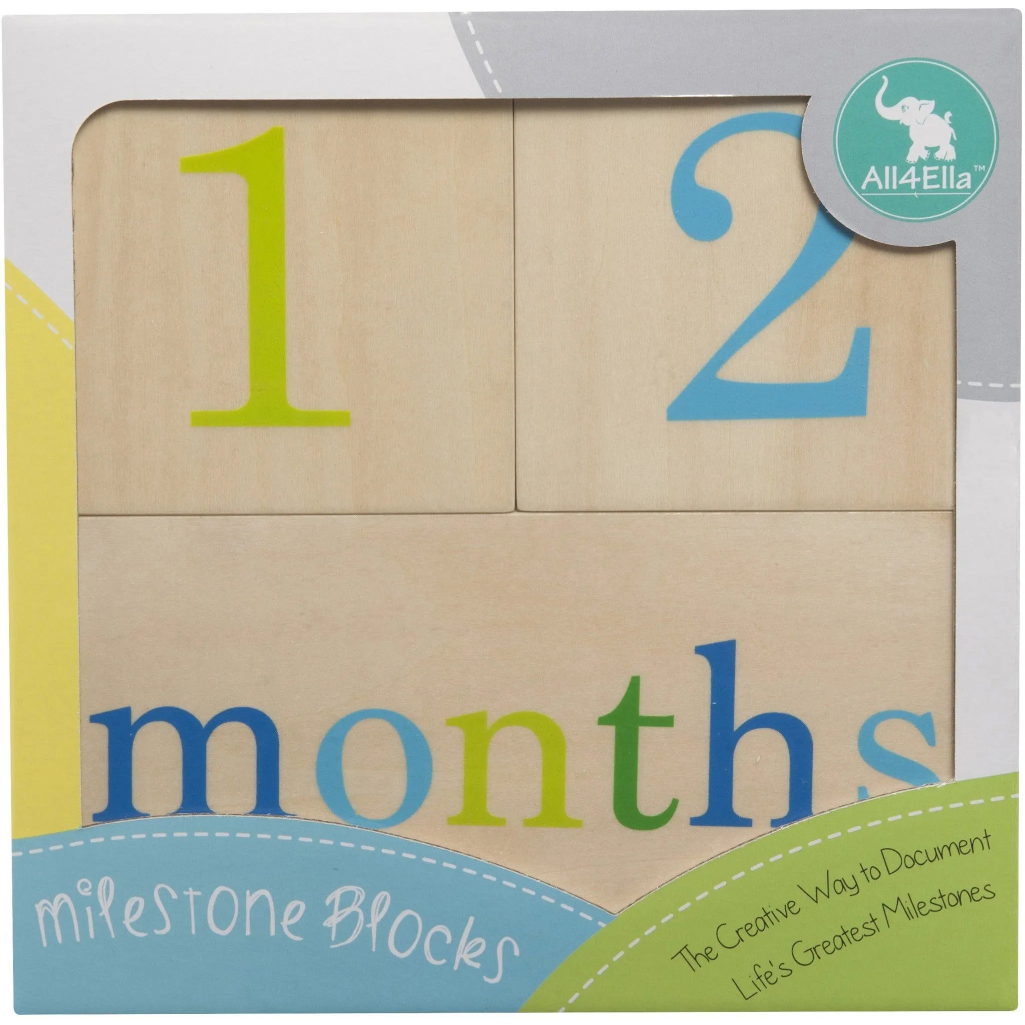 All4Ella Milestone Blocks - Boy (wood)