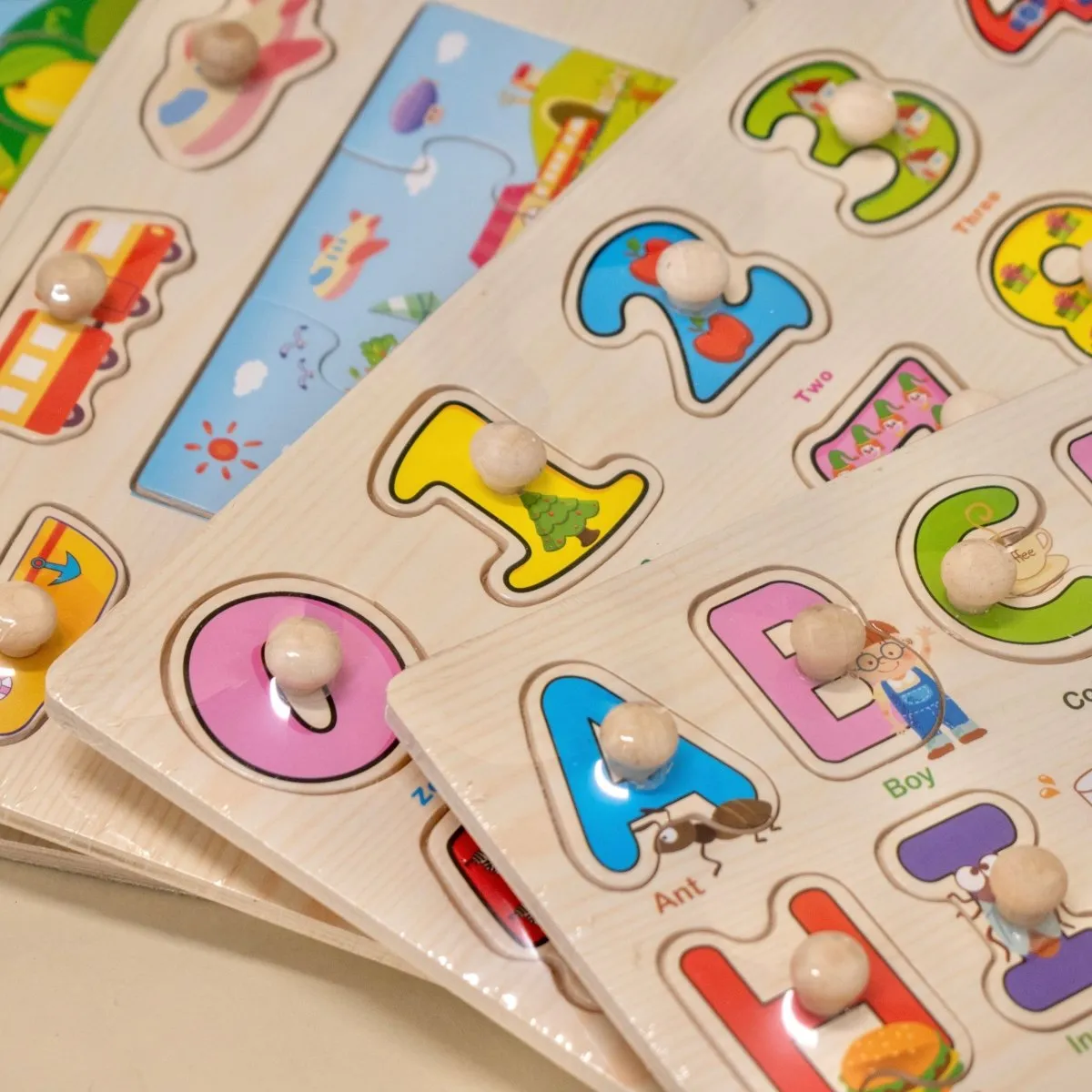 Alphabet Numbers and Animal Puzzles