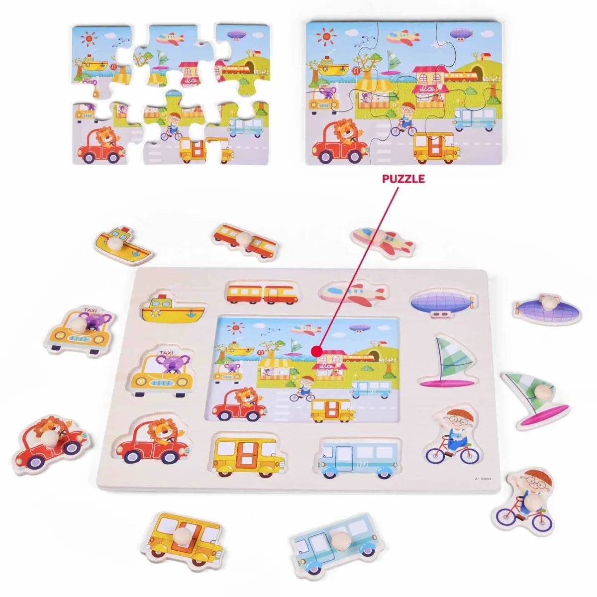 Alphabet Numbers and Animal Puzzles