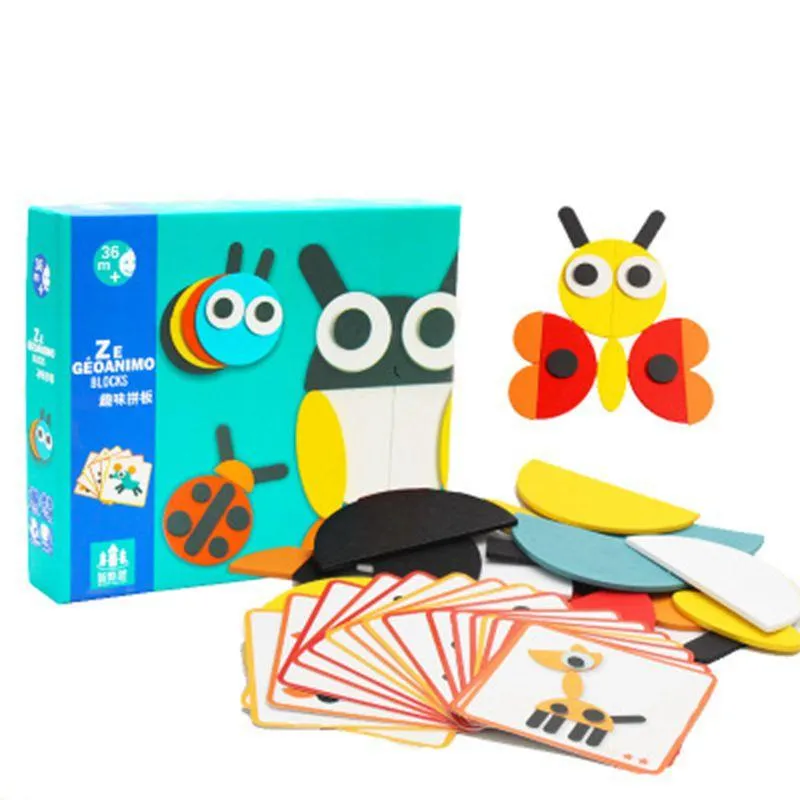 Animal Wooden Jigsaw Puzzle Kids Educational Toys For Children Learning Wooden Puzzles Baby Early Educational Toy