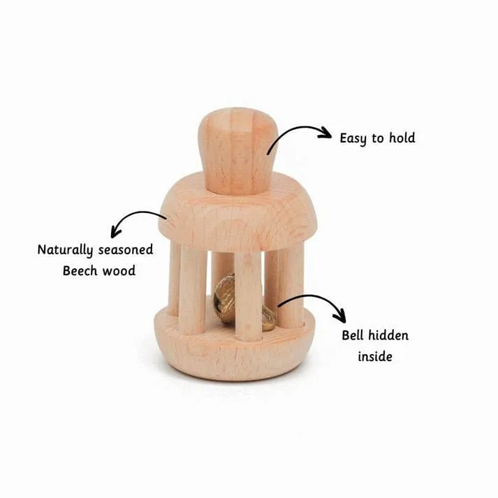 Ariro Toys Wooden Bell Rattle