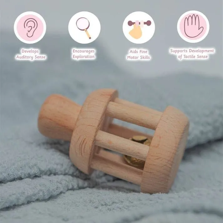 Ariro Toys Wooden Bell Rattle