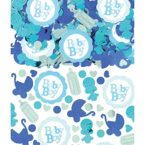 Baby Boy Bottles & Rattles Confetti Foil