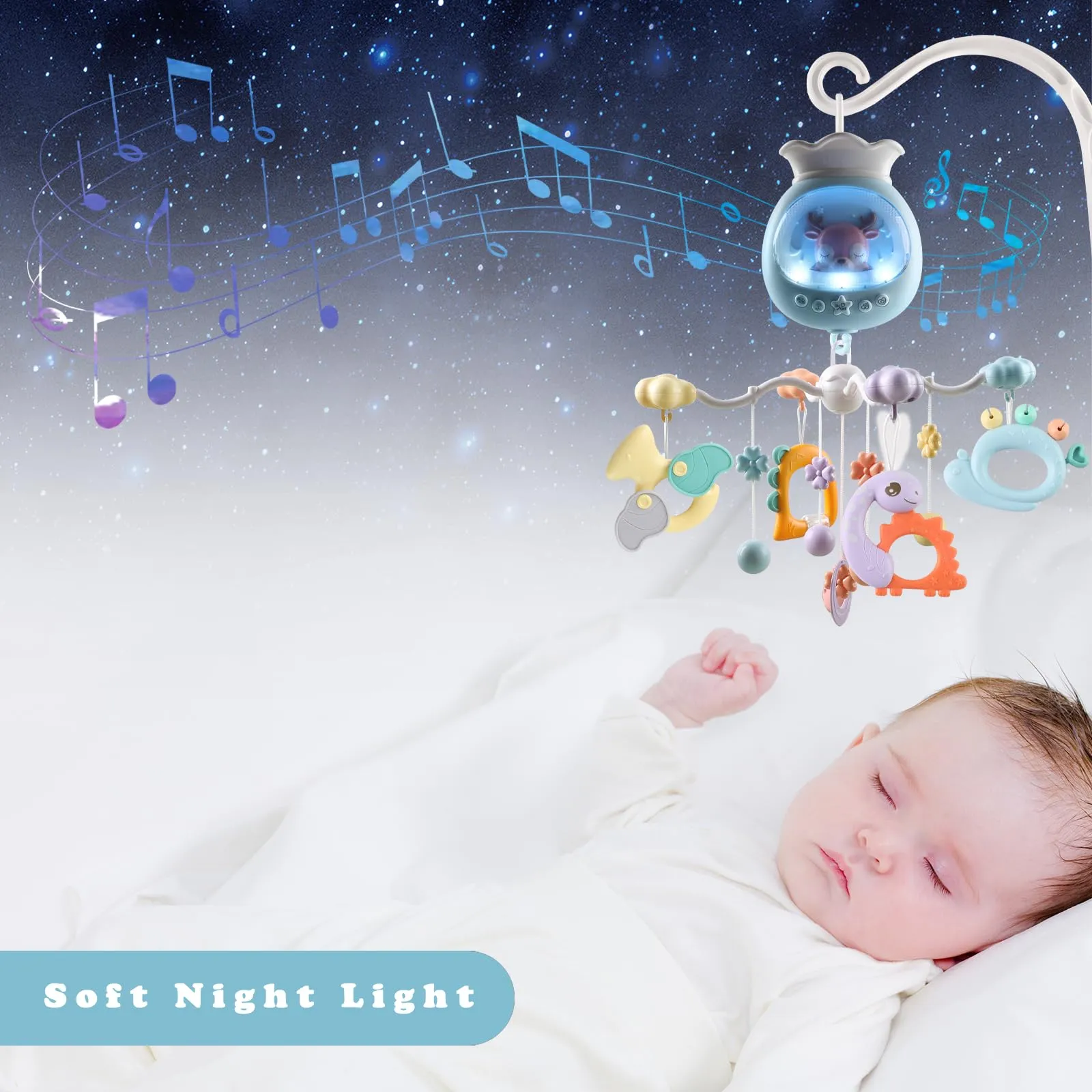 Baby Crib Mobile with Music & Remote Control