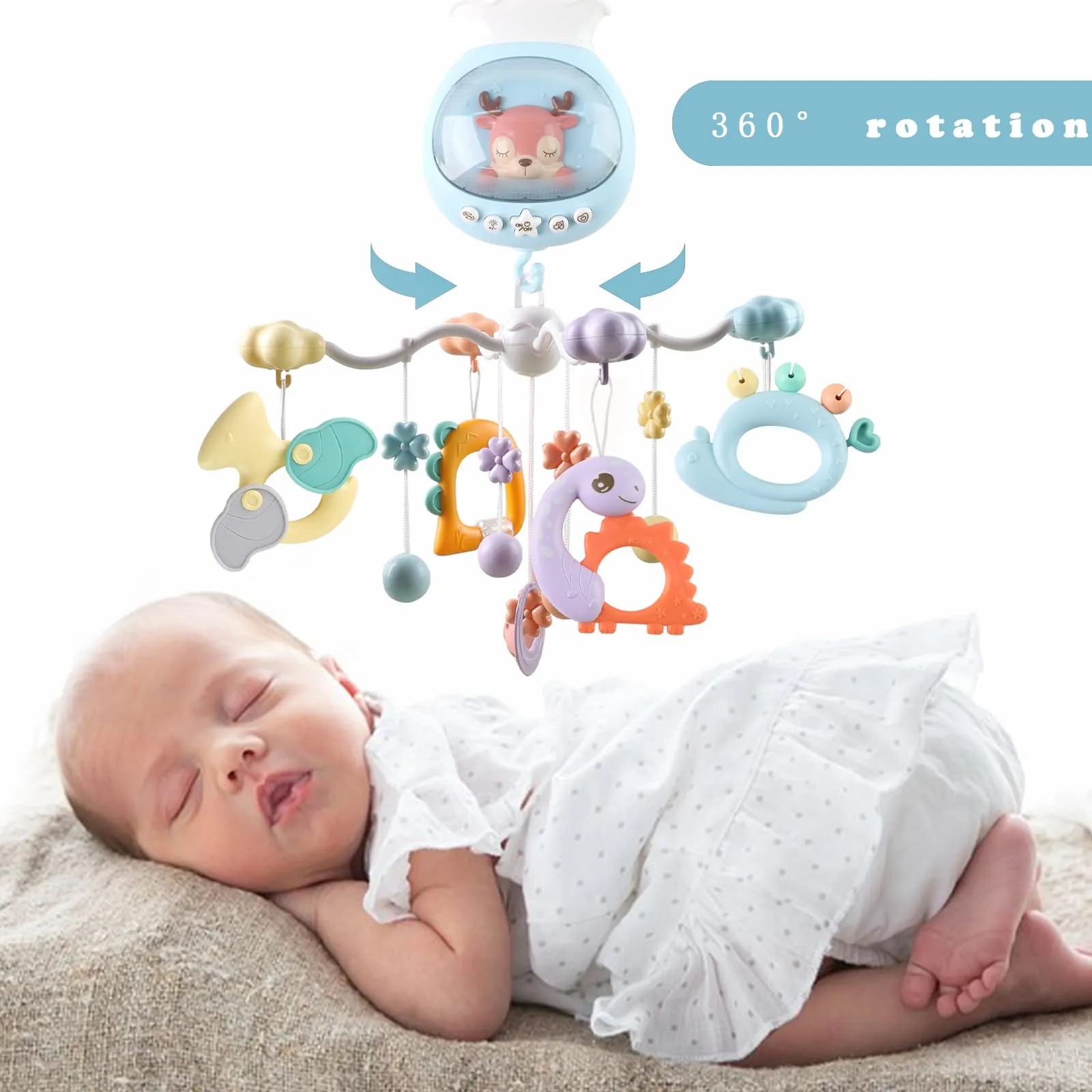 Baby Crib Mobile with Music & Remote Control