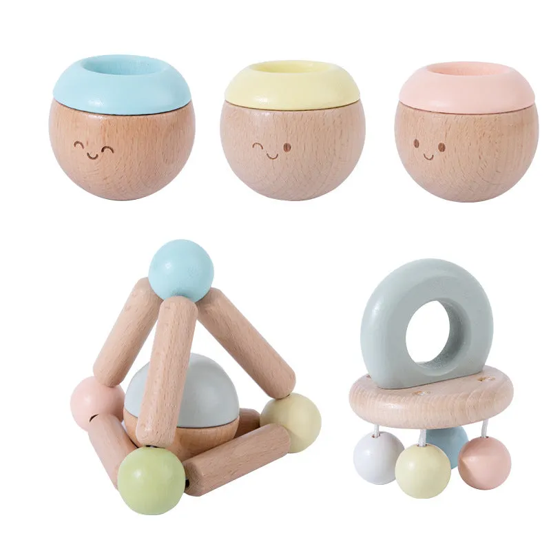 Baby sensory kit. Wooden Rattles. Baby toys, Toddler Toys. Macaron colours