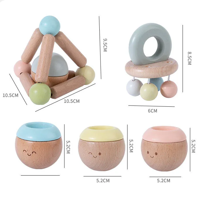 Baby sensory kit. Wooden Rattles. Baby toys, Toddler Toys. Macaron colours