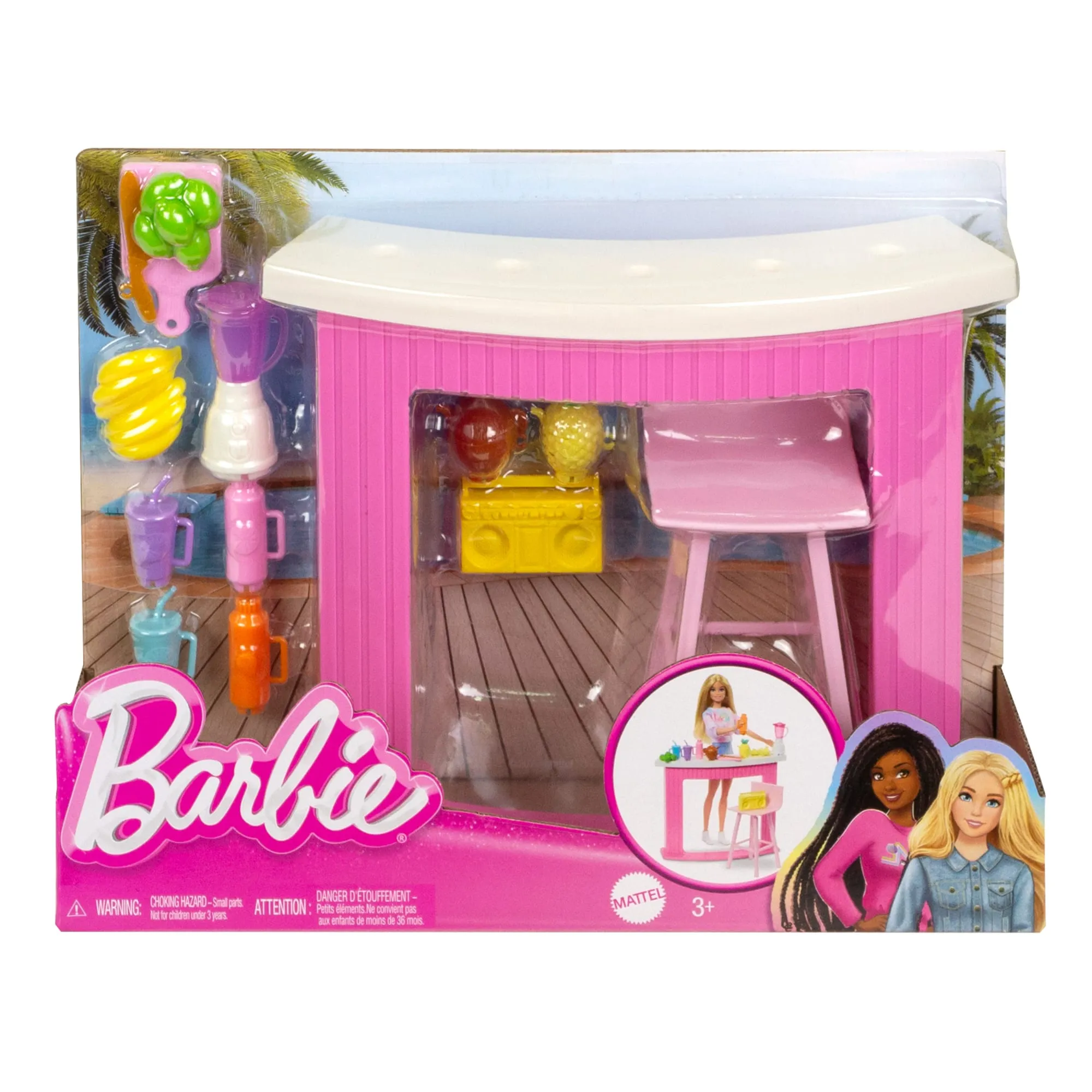 Barbie Accessories, Doll House Furniture, Smoothie Bar Story Starter