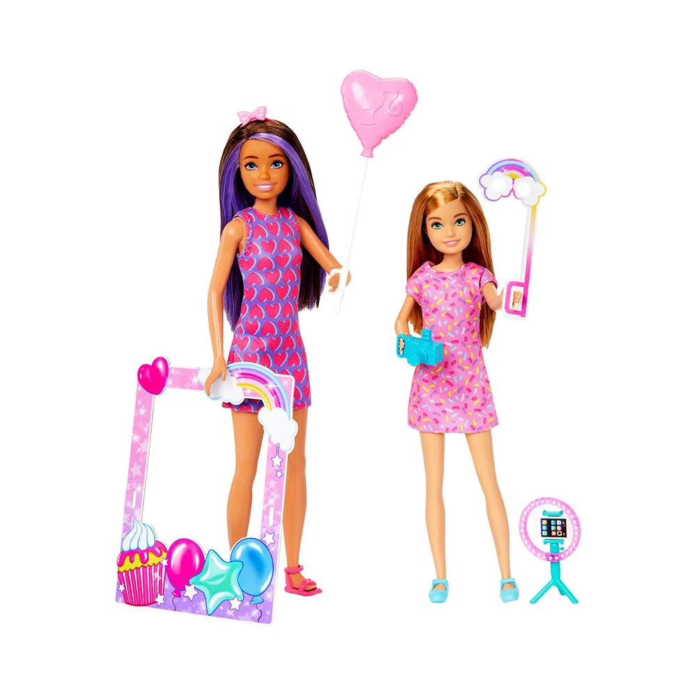 Barbie Celebration Fun Photobooth Playset with Skipper & Stacie Dolls & Accessories