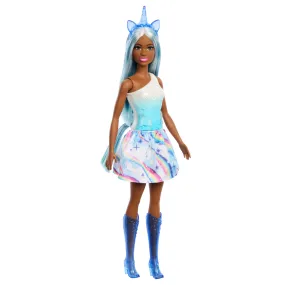 Barbie Unicorn Doll With Blue Hair, Ombre Outfit And Unicorn Accessories