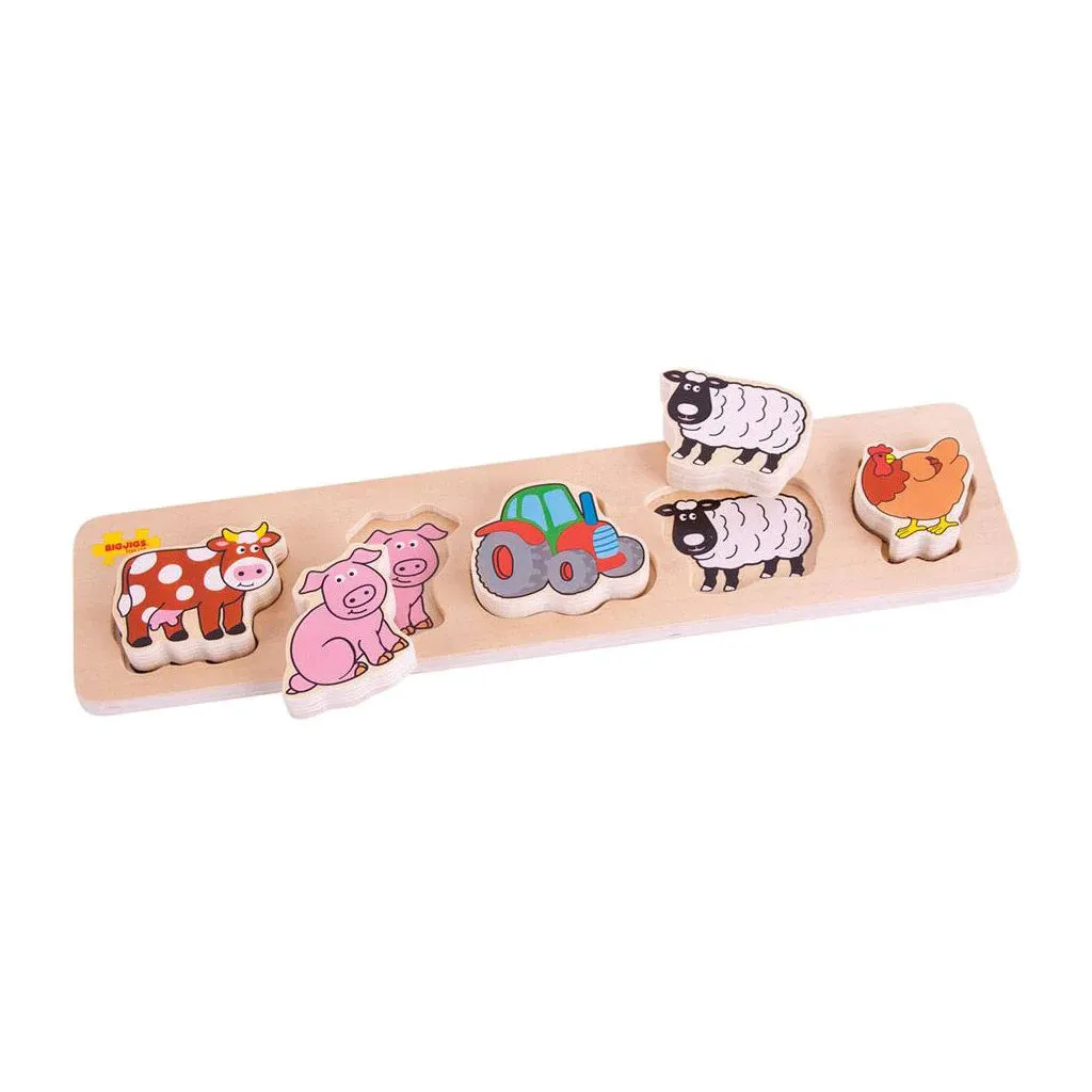 Bigjigs Chunky Lift & Match Puzzle (Farm)