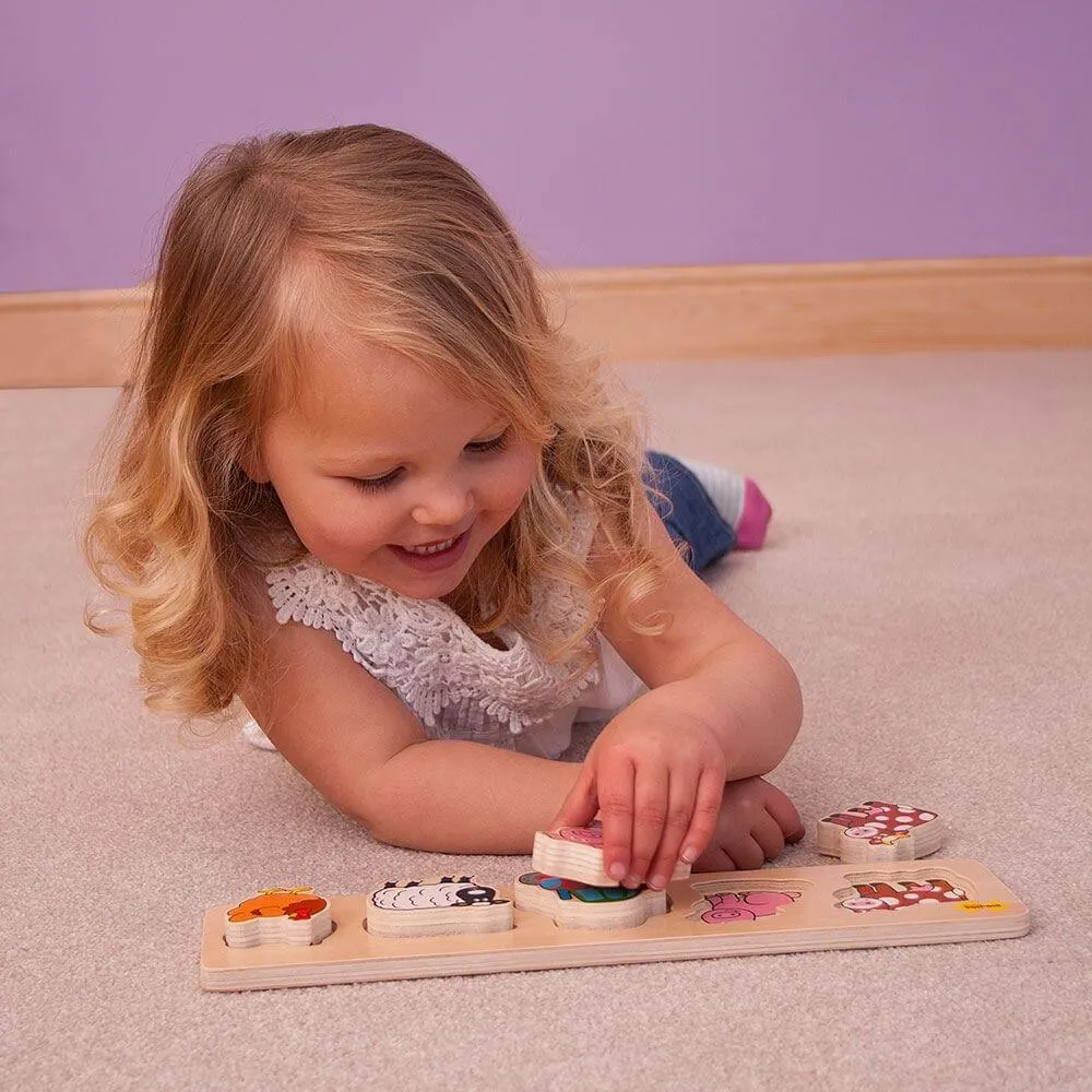 Bigjigs Chunky Lift & Match Puzzle (Farm)