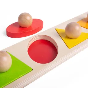 Bigjigs Toys Shape Matching Board with Knob Toddler Toys 12m 