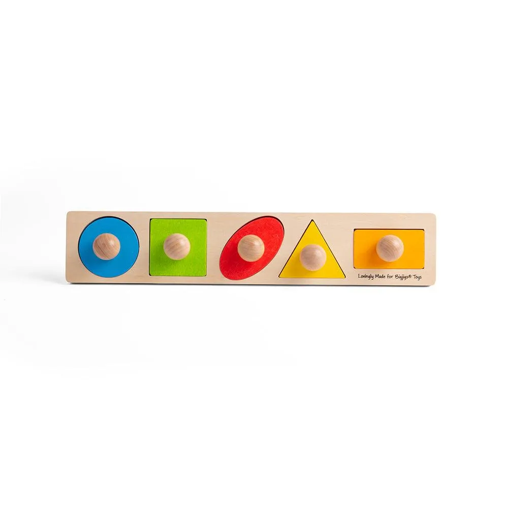 Bigjigs Toys Shape Matching Board with Knob Toddler Toys 12m 