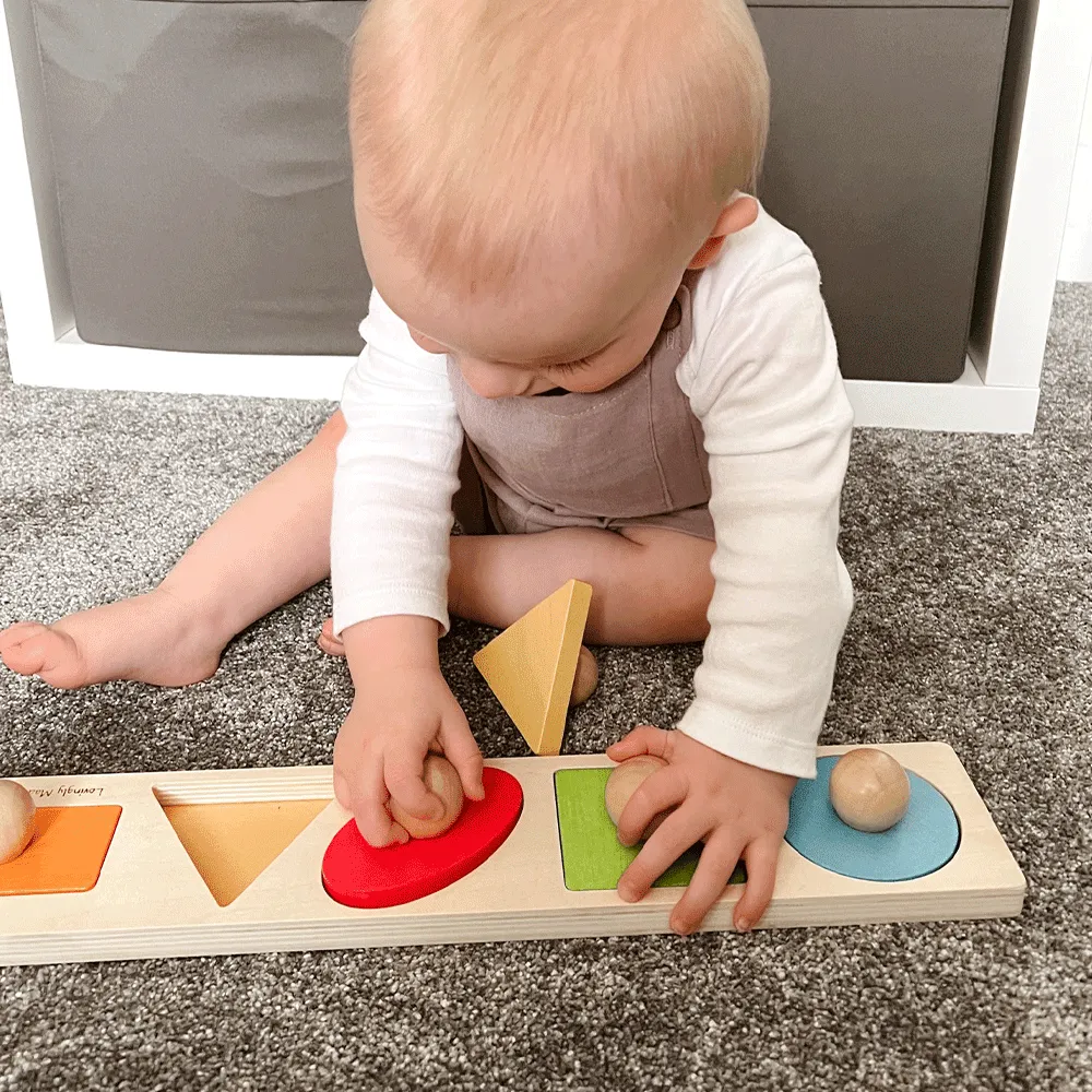 Bigjigs Toys Shape Matching Board with Knob Toddler Toys 12m 