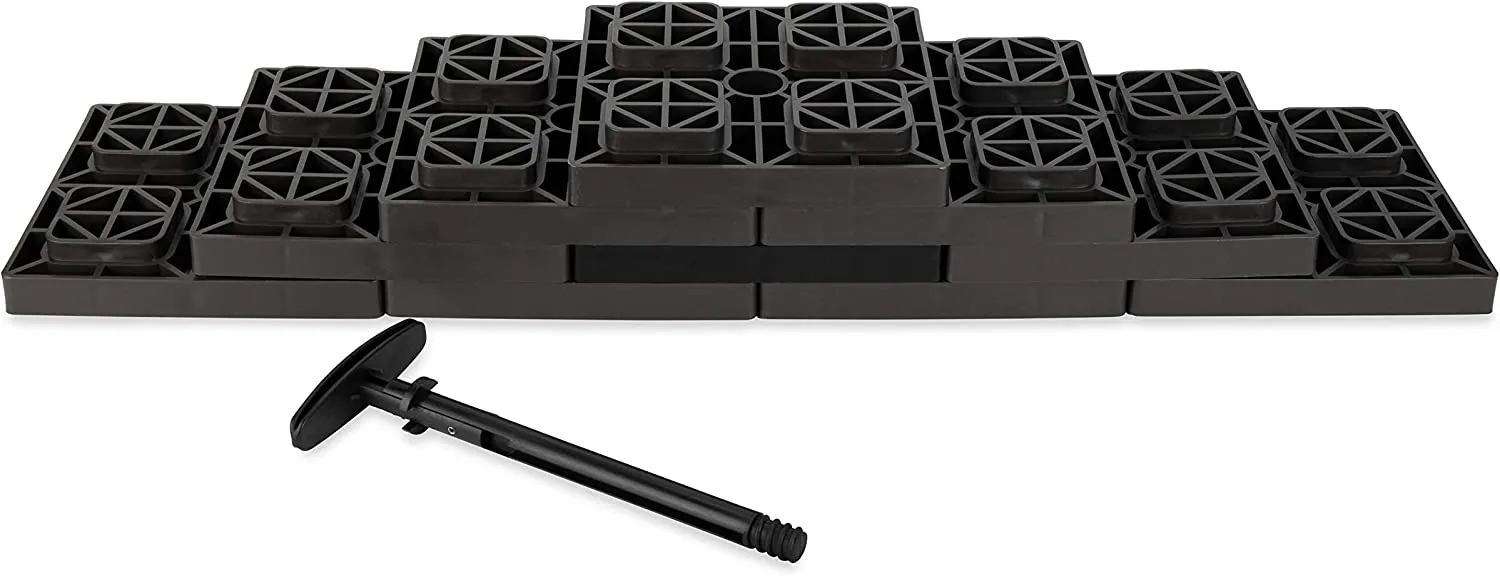 Camco 44521 FasTen Leveling Blocks - w / T-Handle,2x2,Brown 10 pack