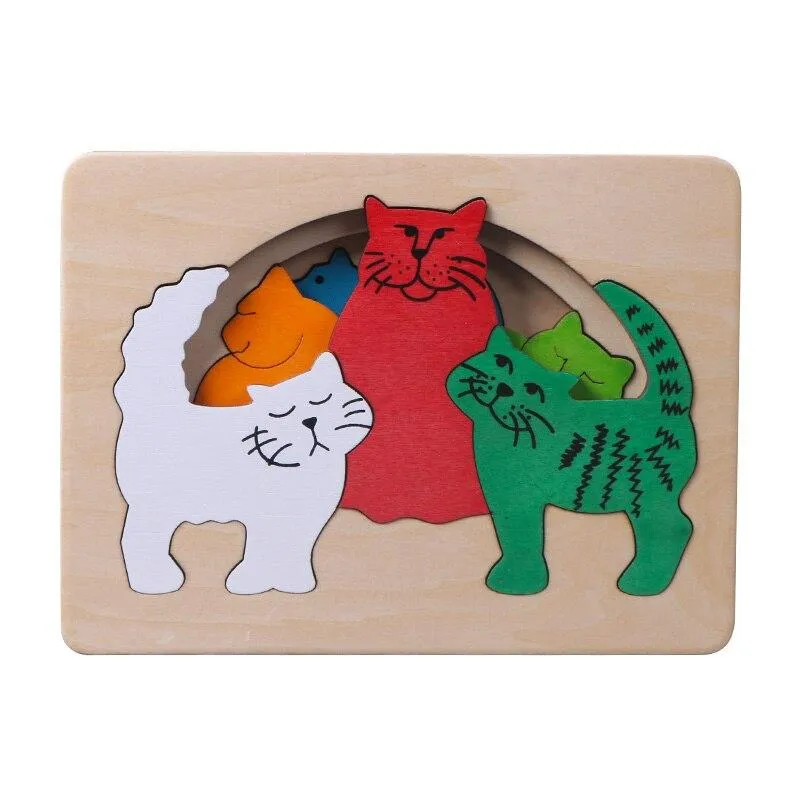 Children Toy Animal Cartoon 3D Puzzle Multilayer Jigsaw Puzzle Baby Wooden Toys Child Creative Early Educational