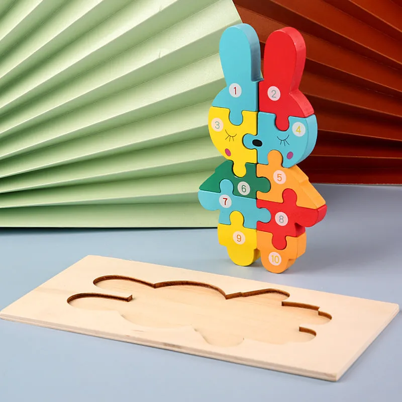 Children's Cartoon Number Animal Early Education Puzzle