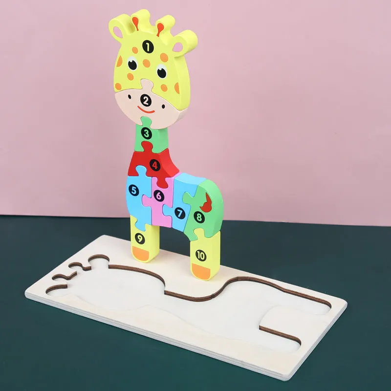 Children's Cartoon Number Animal Early Education Puzzle