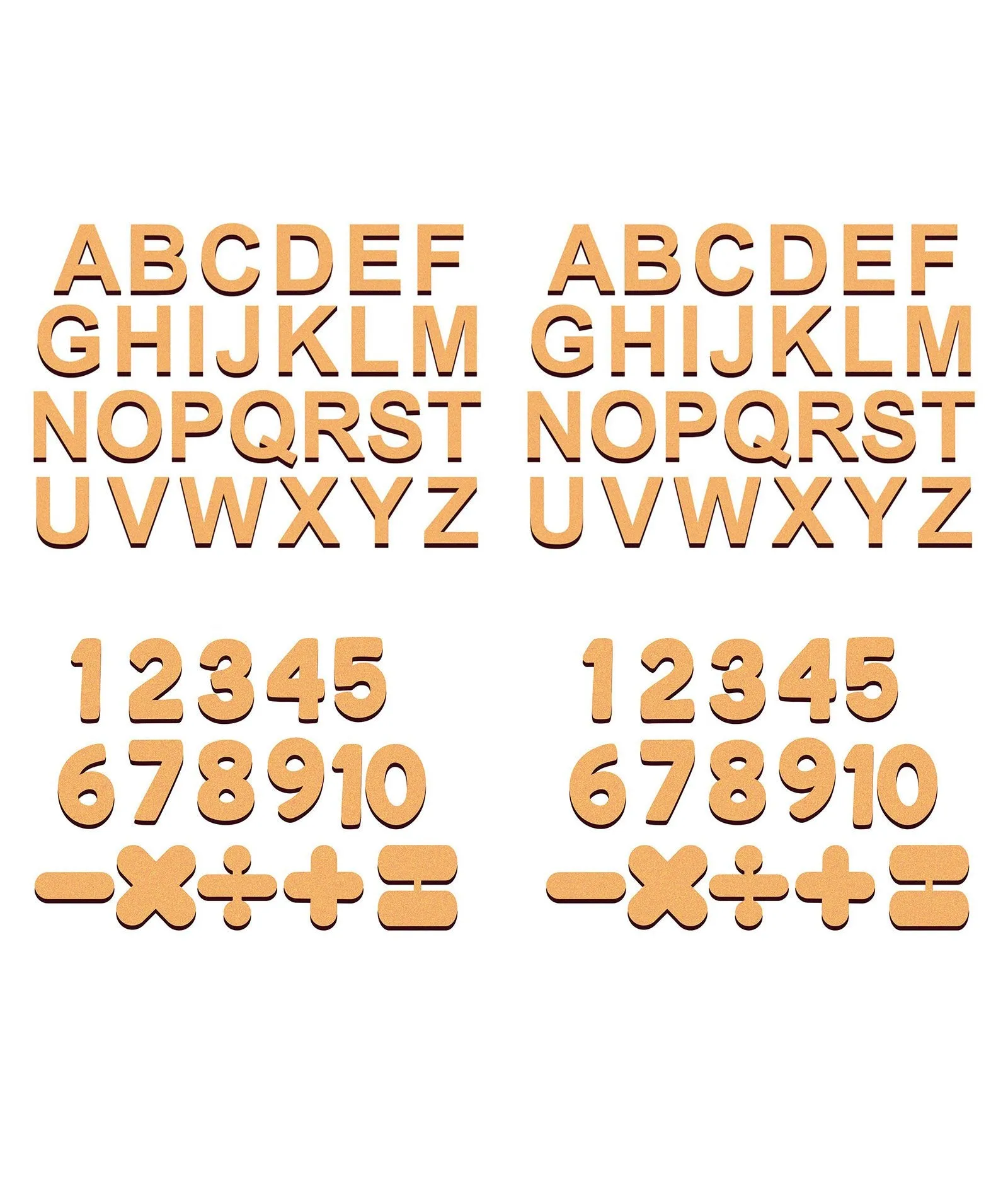 Cliths Cutout Wooden English Capital Letters & 0-9 Numbers - Set of 2 (84 Pcs) Alphabets & Number Cutouts