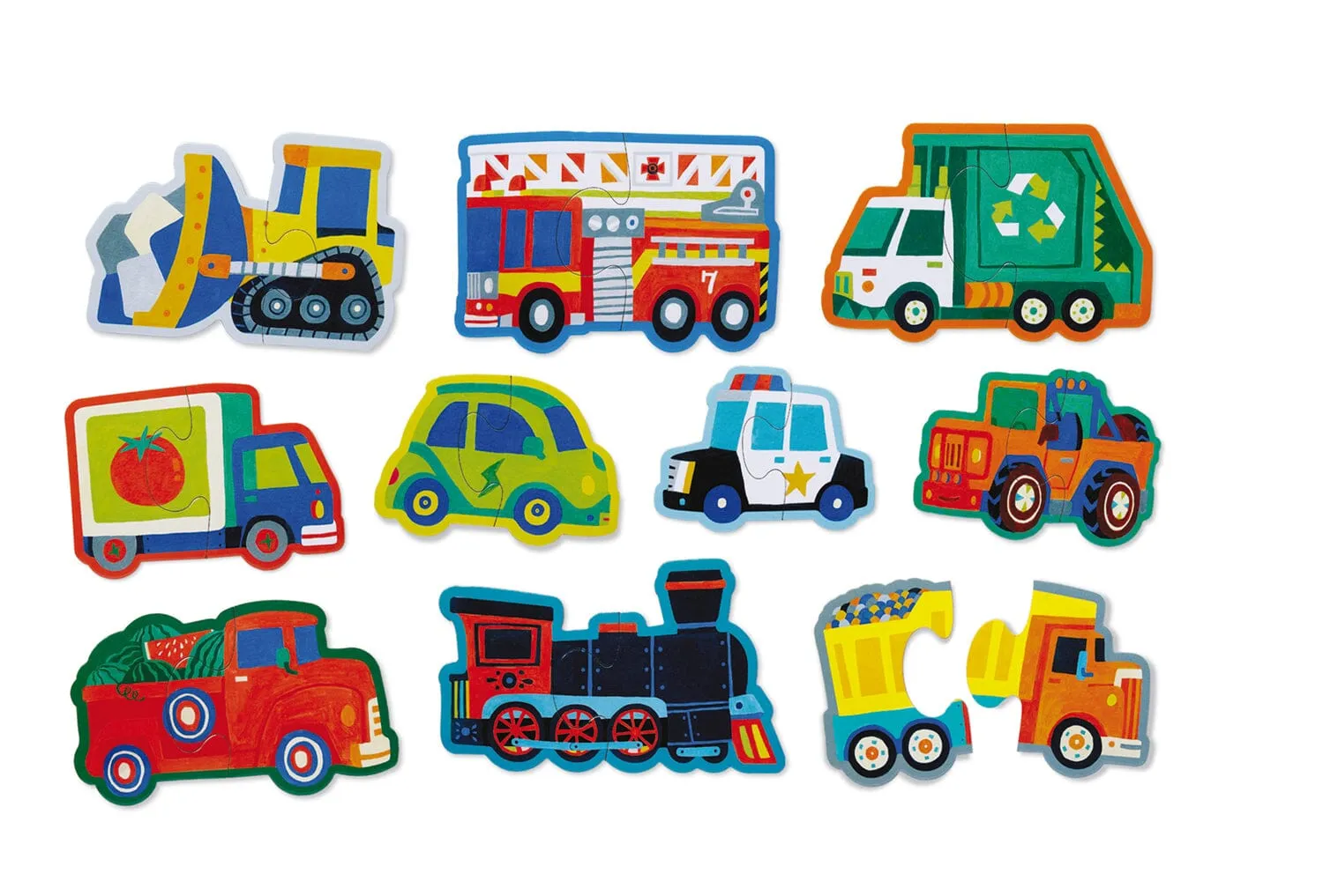 Crocodile Creek - Let's Begin 2pc Puzzle | Vehicles