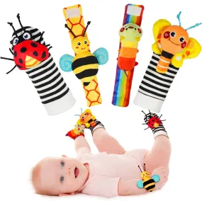 CuddleCritter Garden Rattle Set: Adorable Baby Socks & Wrist Rattles for Playful Adventures