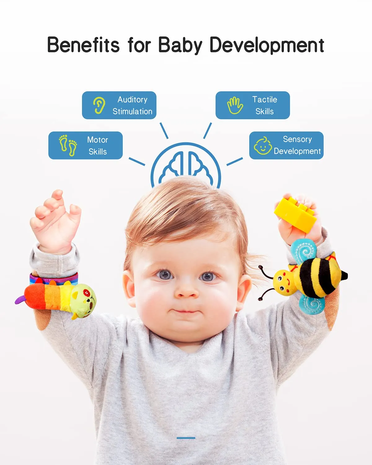 CuddleCritter Garden Rattle Set: Adorable Baby Socks & Wrist Rattles for Playful Adventures