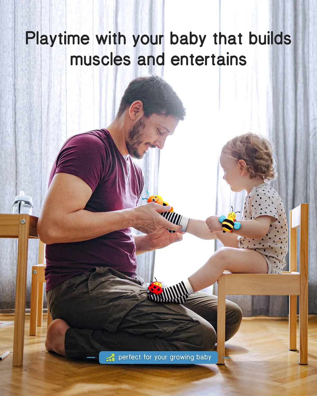 CuddleCritter Garden Rattle Set: Adorable Baby Socks & Wrist Rattles for Playful Adventures