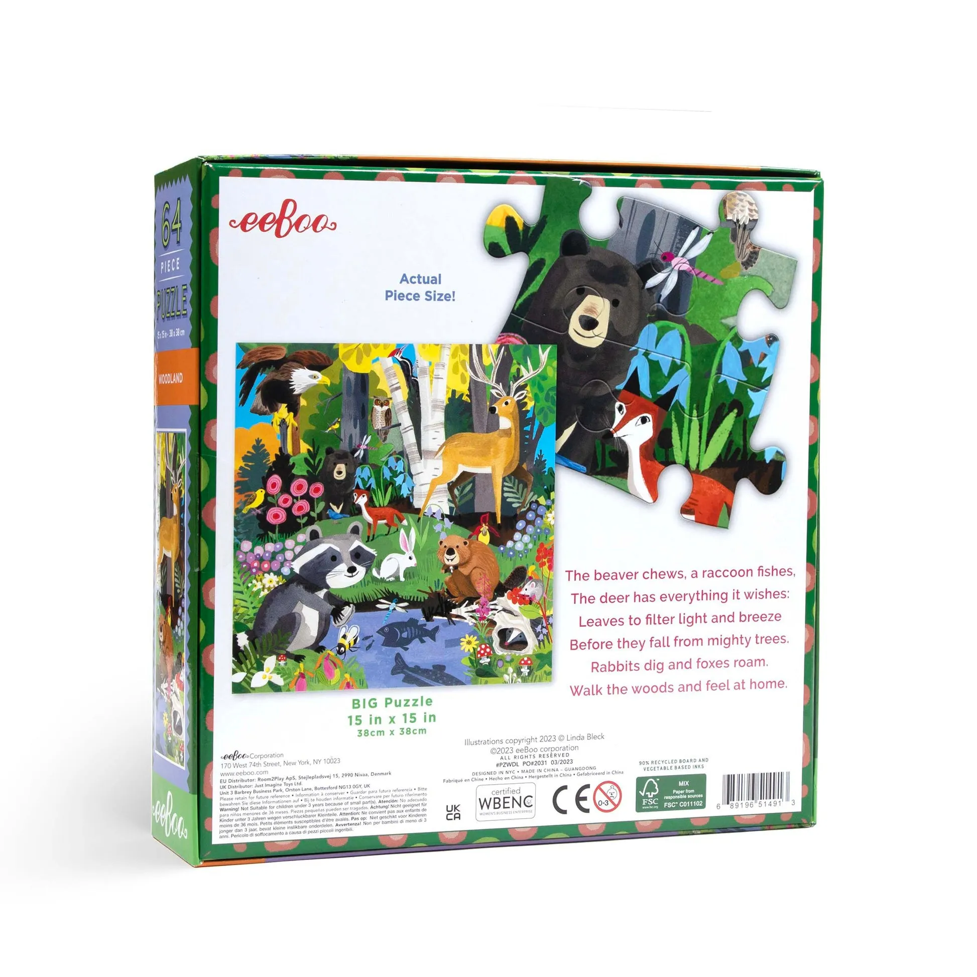 eeBoo Woodland 64pc Puzzle
