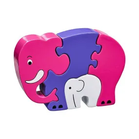 Elephant & Baby Simple Jigsaw - Pink