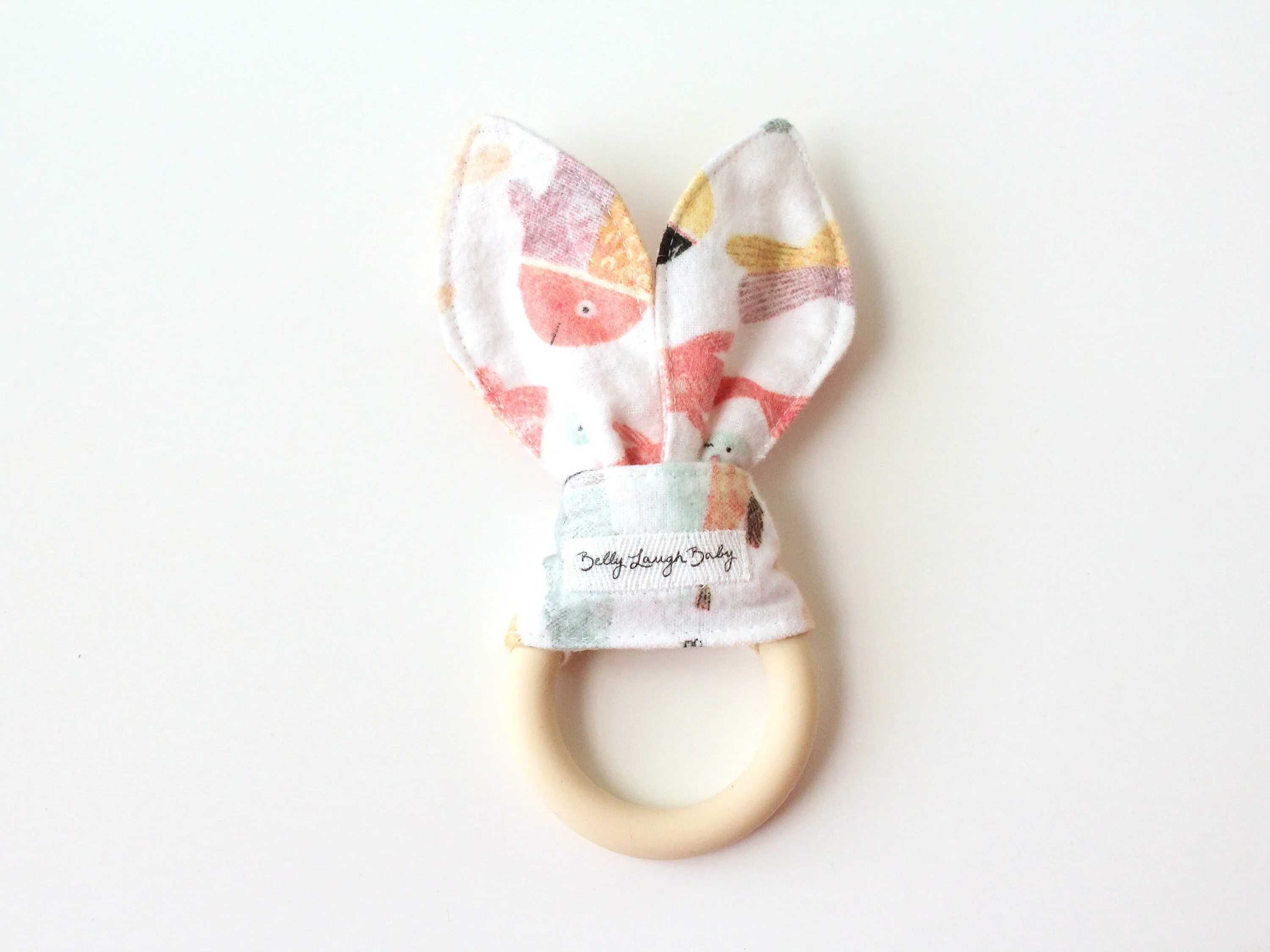 Fish Silicone Bunny Ear Teether | Gender Neutral Baby Shower Gift Sensory Toy | CPSC Compliant