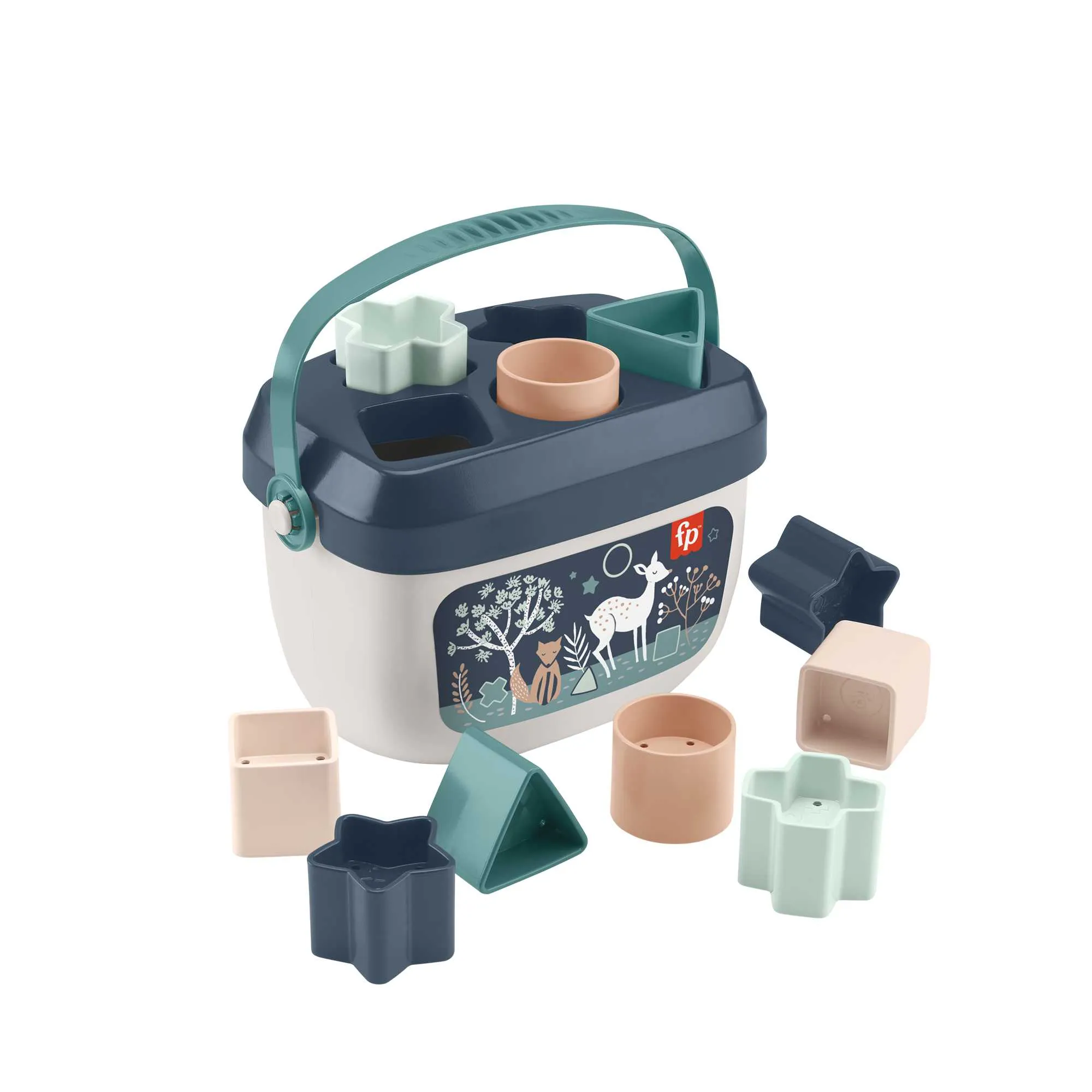 Fisher-Price Baby's First Blocks - Navy Fawn, Shape-Sorting Toy