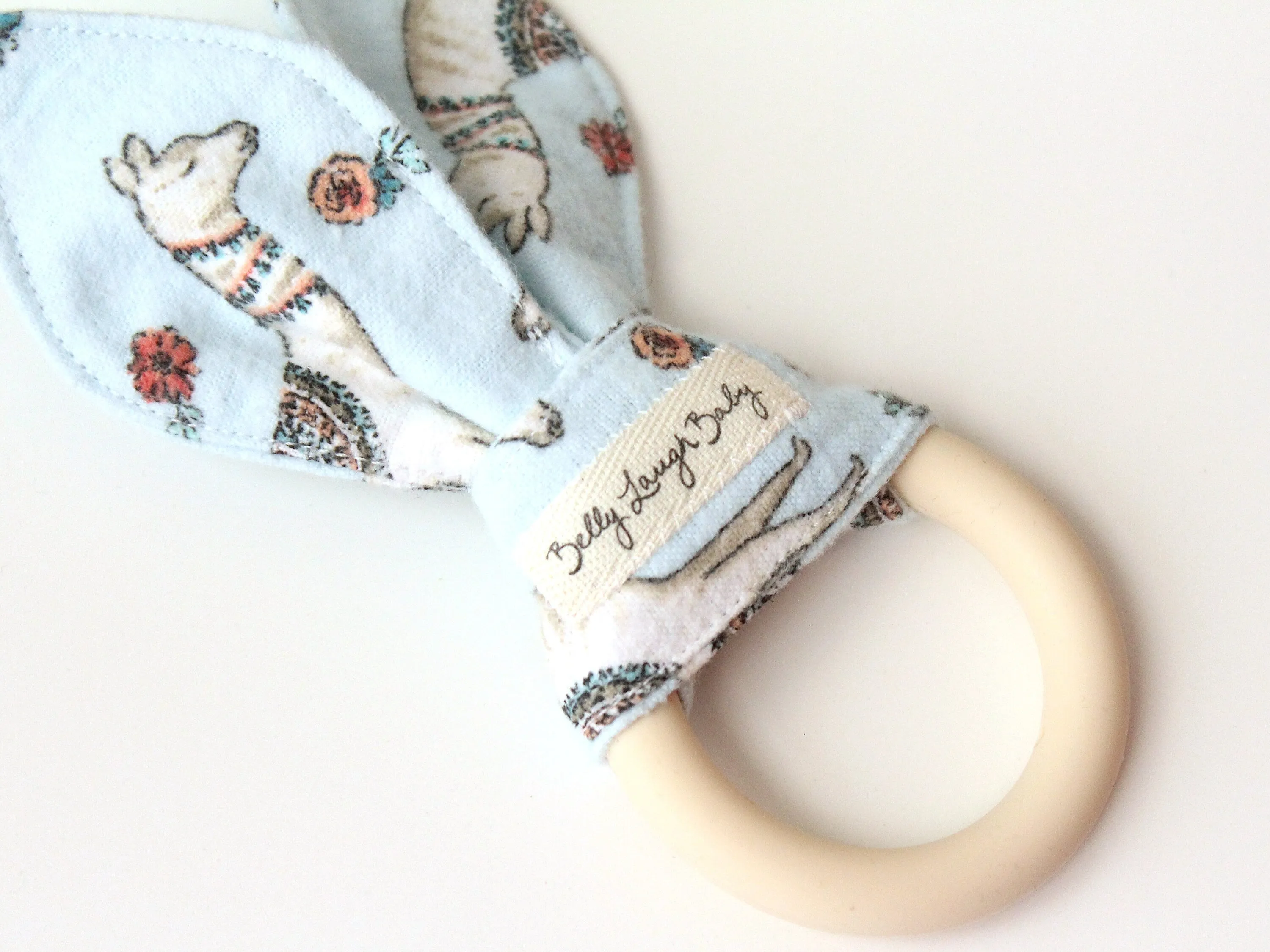 Floral Llama Silicone Bunny Ear Teether | Baby Shower Gift Sensory Toy | CPSC Compliant