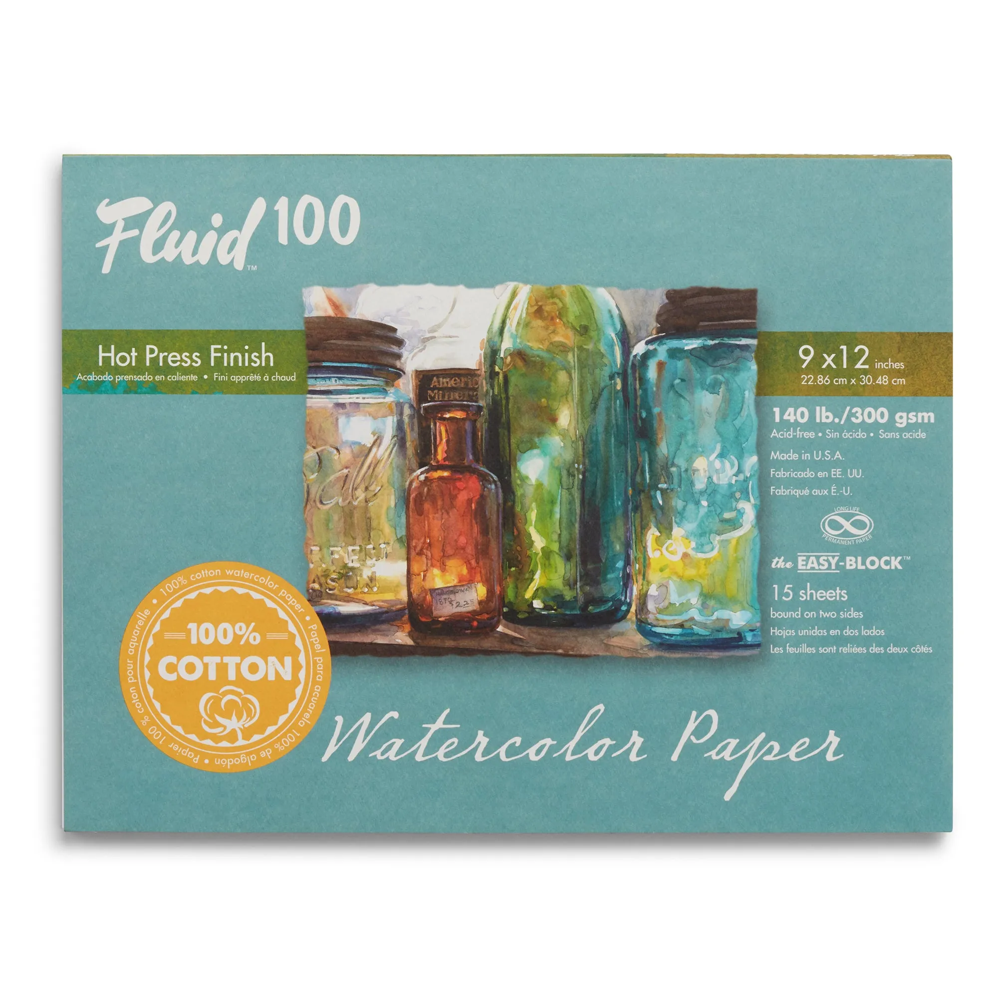 Fluid 100 Watercolour Block - Hot Press