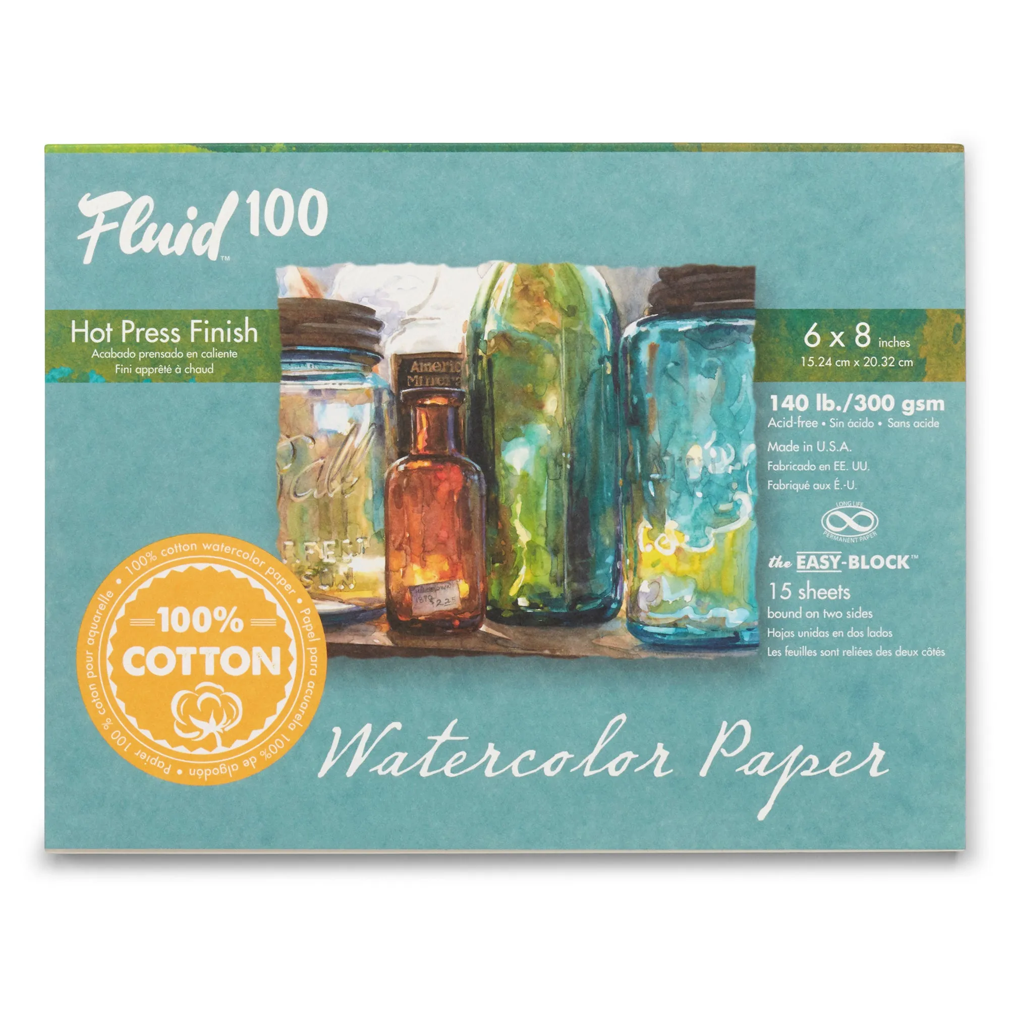 Fluid 100 Watercolour Block - Hot Press