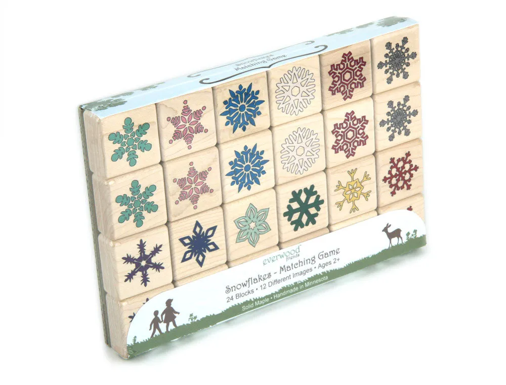 Frozen Snowflakes Color Wooden Matching Game - 24 pc Set