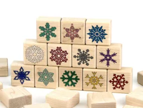 Frozen Snowflakes Color Wooden Matching Game - 24 pc Set
