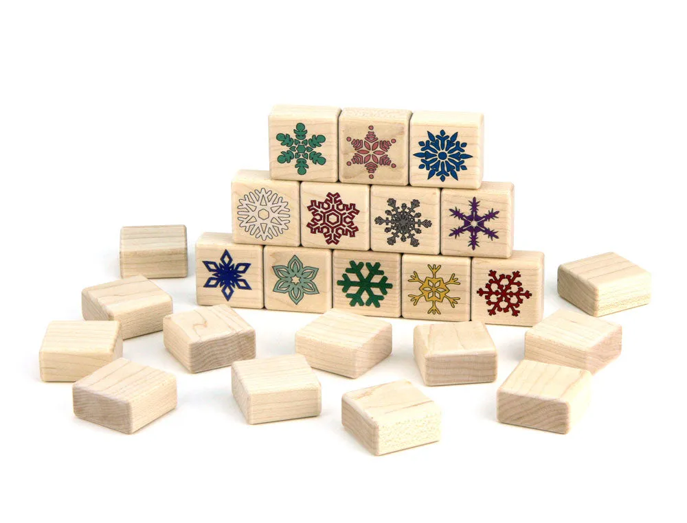 Frozen Snowflakes Color Wooden Matching Game - 24 pc Set