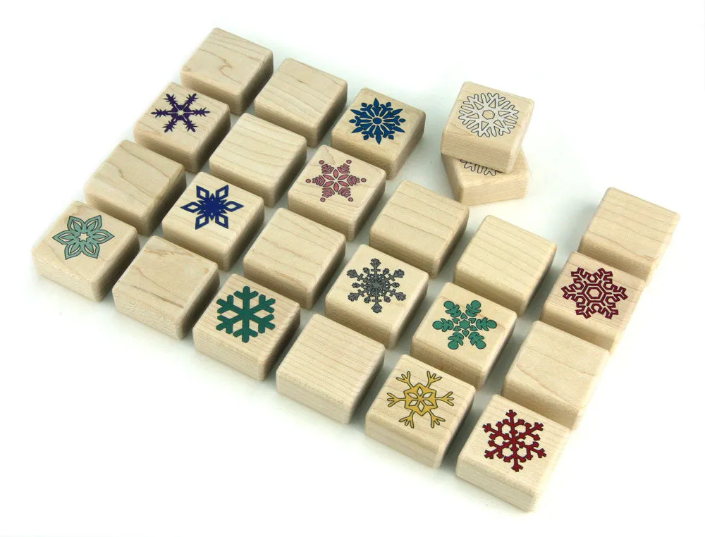 Frozen Snowflakes Color Wooden Matching Game - 24 pc Set
