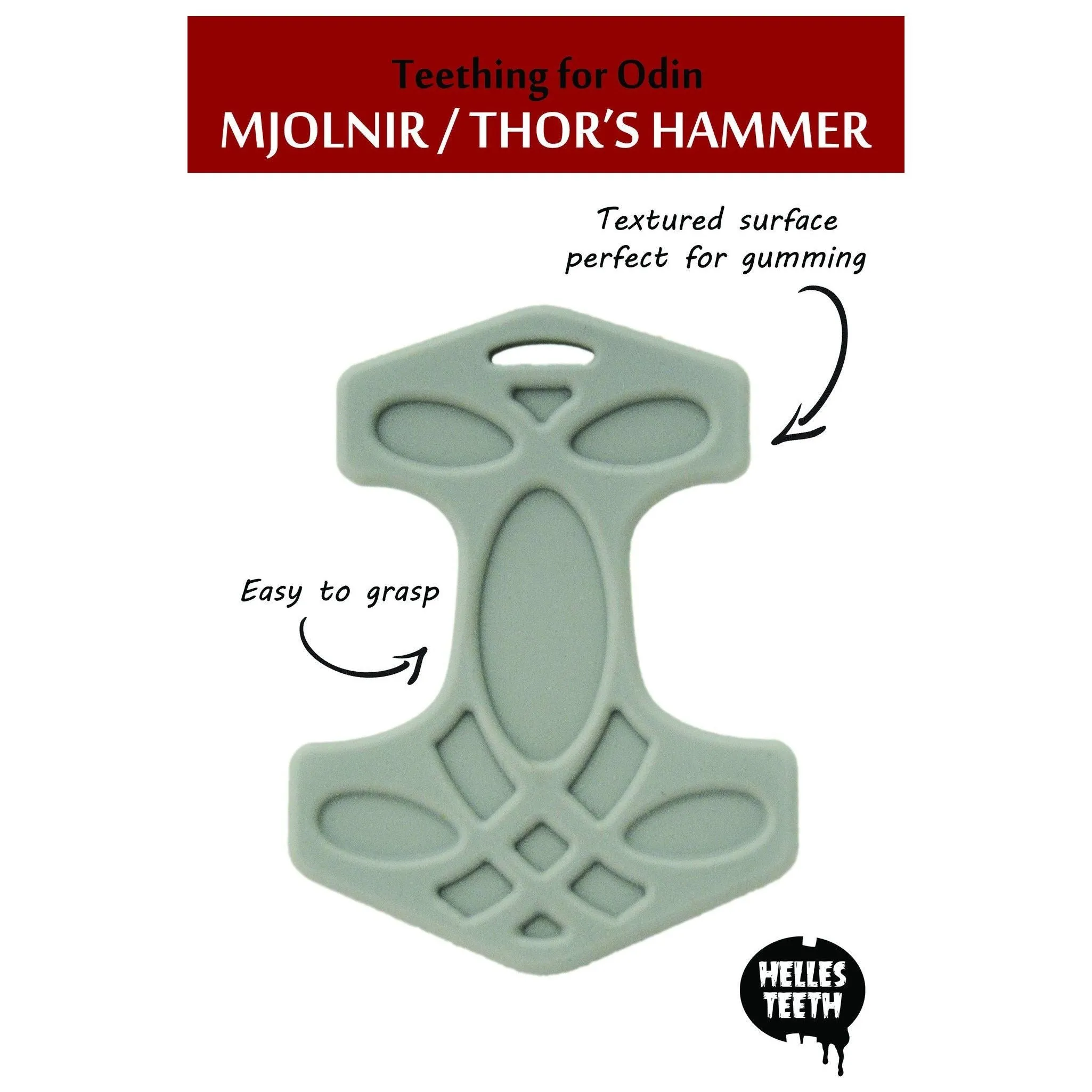 Helles Teeth Thor's Hammer Teether (Steel Blue)